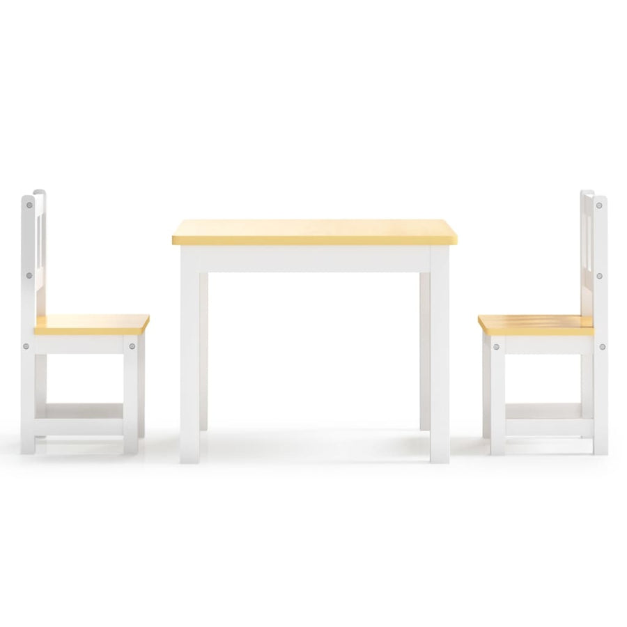 3-Delige Kindertafel- En Stoelenset Mdf En Grijs wit en beige zonder bankje