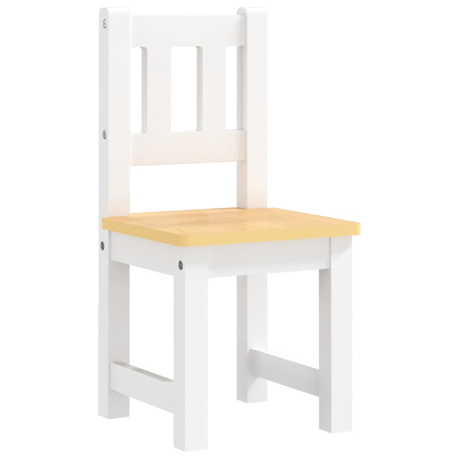 3-Delige Kindertafel- En Stoelenset Mdf En Grijs wit en beige zonder bankje