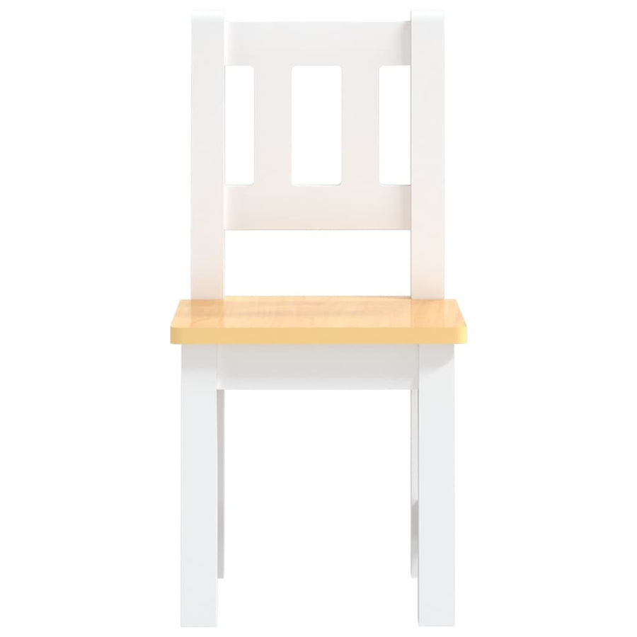 3-Delige Kindertafel- En Stoelenset Mdf En Grijs wit en beige zonder bankje