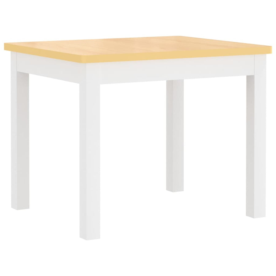 3-Delige Kindertafel- En Stoelenset Mdf En Grijs wit en beige zonder bankje