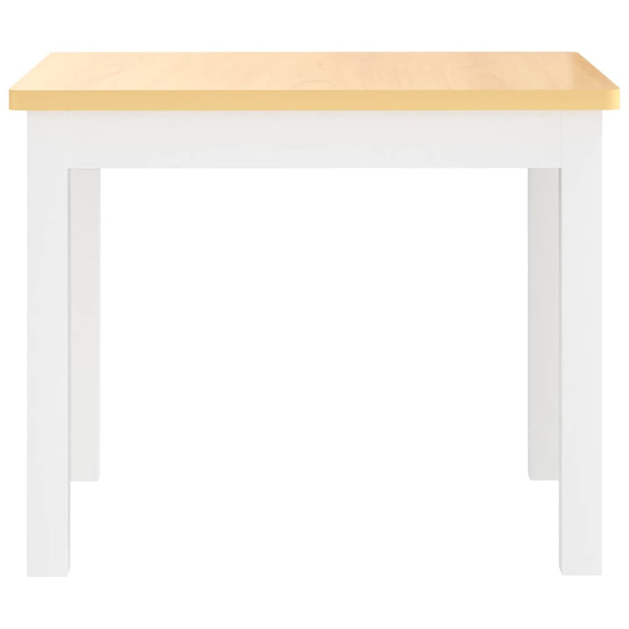 3-Delige Kindertafel- En Stoelenset Mdf En Grijs wit en beige zonder bankje