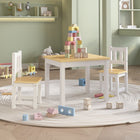 Kindertafel en stoelenset 3-delig MDF wit beige