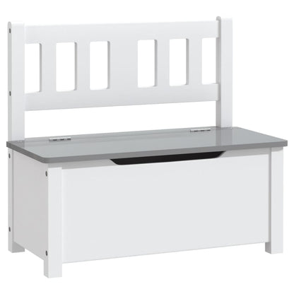 3-Delige Kindertafel- En Stoelenset Mdf Wit en grijs met bankje