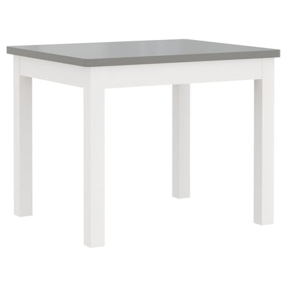 3-Delige Kindertafel- En Stoelenset Mdf Wit en grijs met bankje