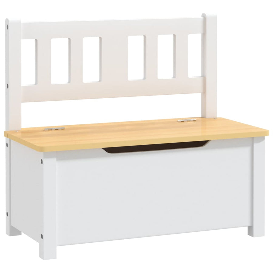 4-Delige Kindertafel- En Stoelenset Mdf wit en beige met bankje