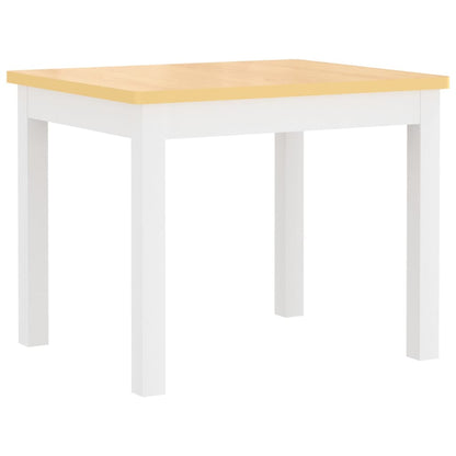 4-Delige Kindertafel- En Stoelenset Mdf wit en beige met bankje
