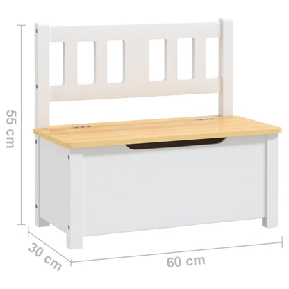 4-Delige Kindertafel- En Stoelenset Mdf wit en beige met bankje