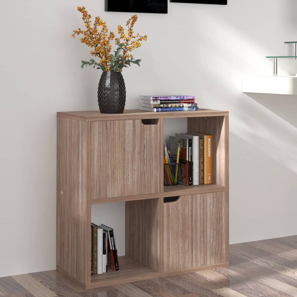 Boekenkast 60X27,5X59,5 Cm Bewerkt Hout Grijs Sonoma Eikenkleur