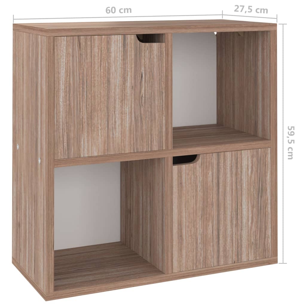 Boekenkast 60X27,5X59,5 Cm Bewerkt Hout Grijs Sonoma Eikenkleur