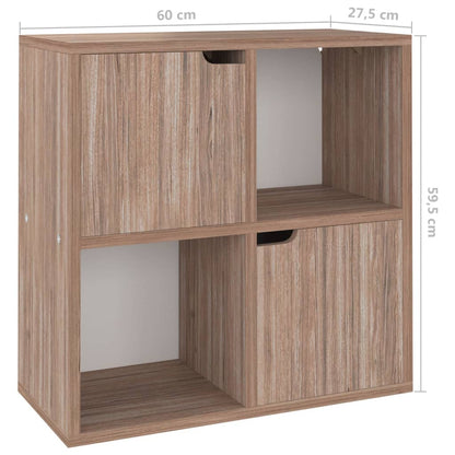 Boekenkast 60X27,5X59,5 Cm Bewerkt Hout Grijs Sonoma Eikenkleur
