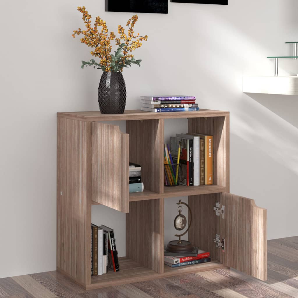 Boekenkast 60X27,5X59,5 Cm Bewerkt Hout Grijs Sonoma Eikenkleur