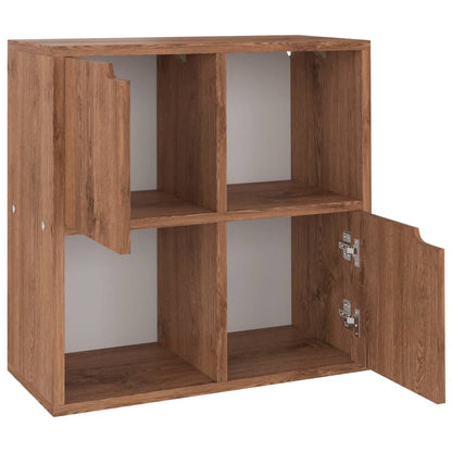 Boekenkast 60X27,5X59,5 Cm Bewerkt Hout Ig bruin eikenkleur