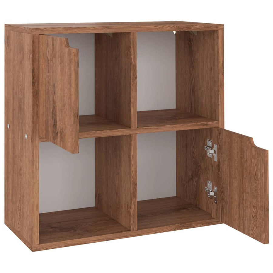 Boekenkast 60X27,5X59,5 Cm Bewerkt Hout Ig bruin eikenkleur