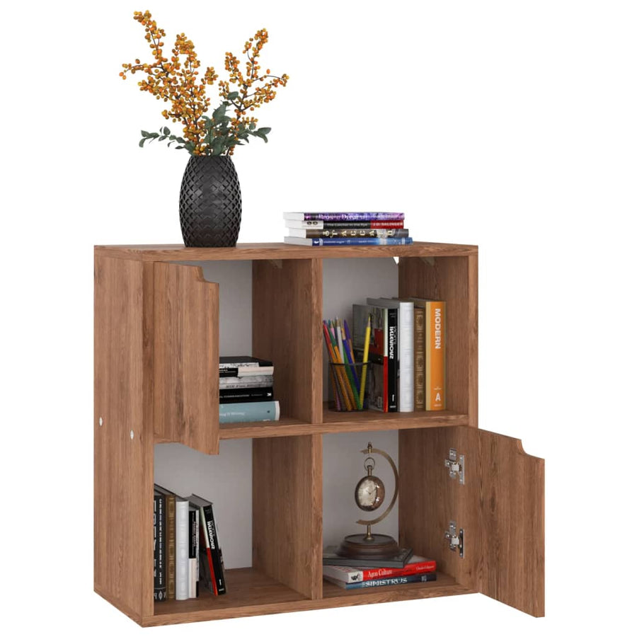 Boekenkast 60X27,5X59,5 Cm Bewerkt Hout Ig bruin eikenkleur