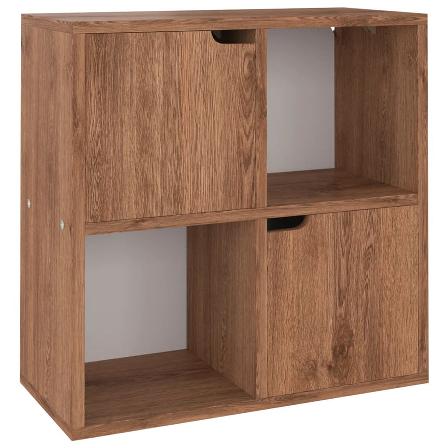 Boekenkast 60X27,5X59,5 Cm Bewerkt Hout Ig bruin eikenkleur