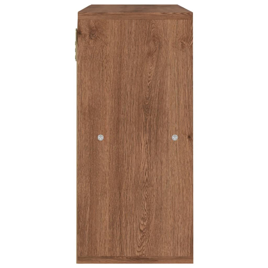 Boekenkast 60X27,5X59,5 Cm Bewerkt Hout Ig bruin eikenkleur