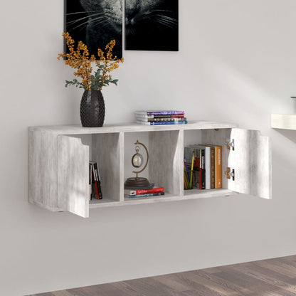 Tv-Meubel 88,5X27,5X30,5 Cm Spaanplaat Betongrijs Betonkleurig