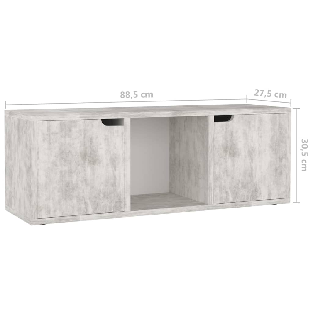 Tv-Meubel 88,5X27,5X30,5 Cm Spaanplaat Betongrijs Betonkleurig
