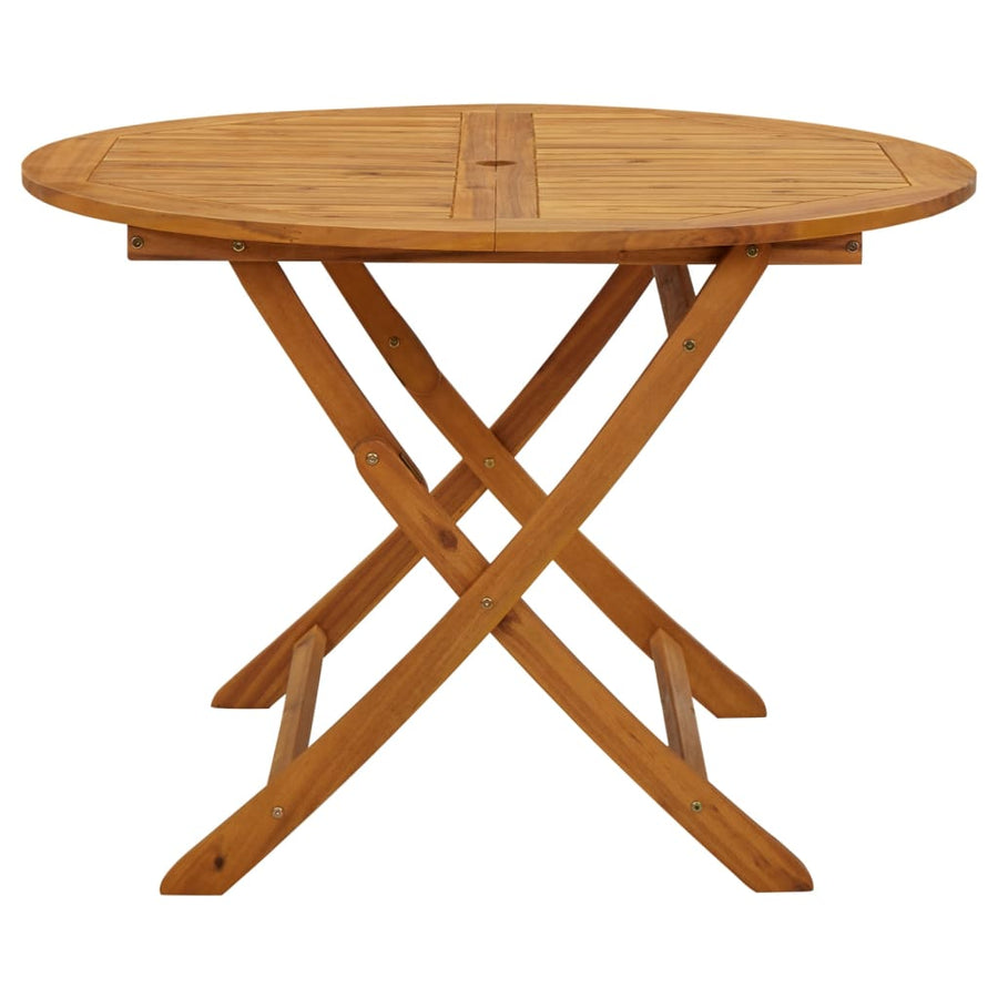 Tuintafel inklapbaar 110 cm massief acaciahout Ø 110 x 75 cm