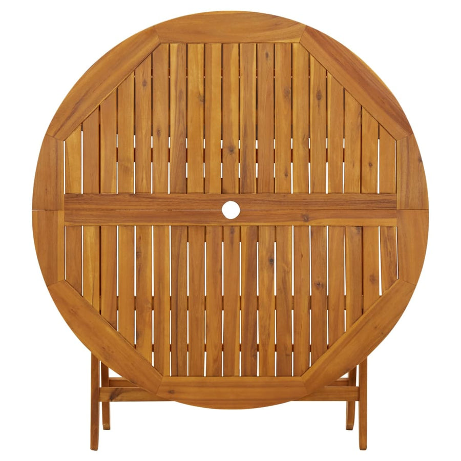 Tuintafel inklapbaar 110 cm massief acaciahout Ø 110 x 75 cm