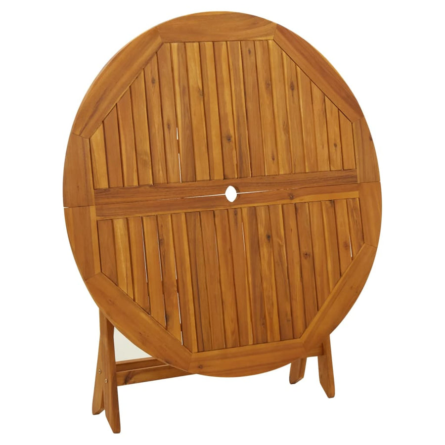 Tuintafel inklapbaar 110 cm massief acaciahout Ø 110 x 75 cm
