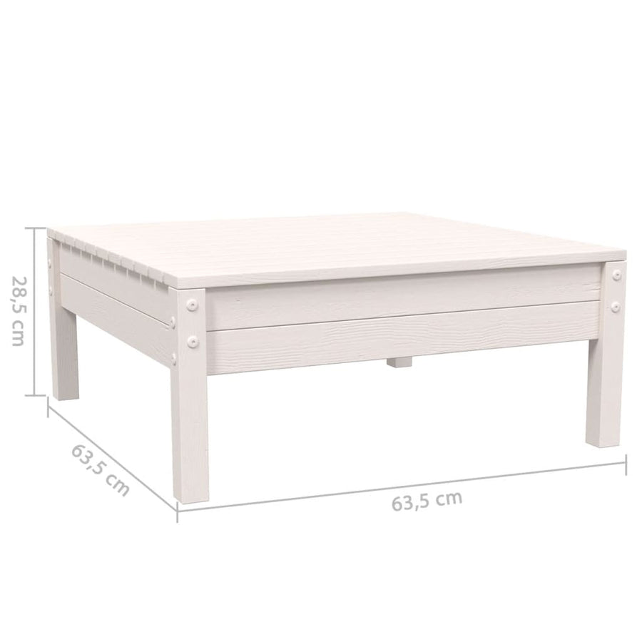 -Delige Loungeset Met Kussens Massief Grenenhout 3 Wit hoek + midden + Tafel
