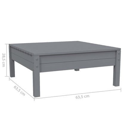 3-Delige Loungeset Met Kussens Massief Grenenhout 1 Grijs hoek + midden + Tafel