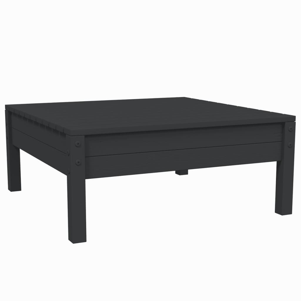-Delige Loungeset Met Kussens Massief Grenenhout 3 Zwart hoek + midden + Tafel
