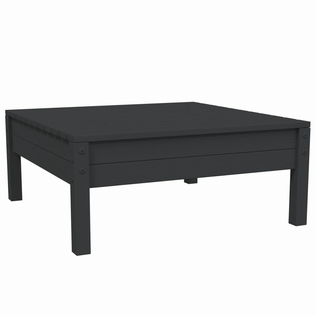-Delige Loungeset Met Kussens Massief Grenenhout 3 Zwart 2x hoek + Tafel