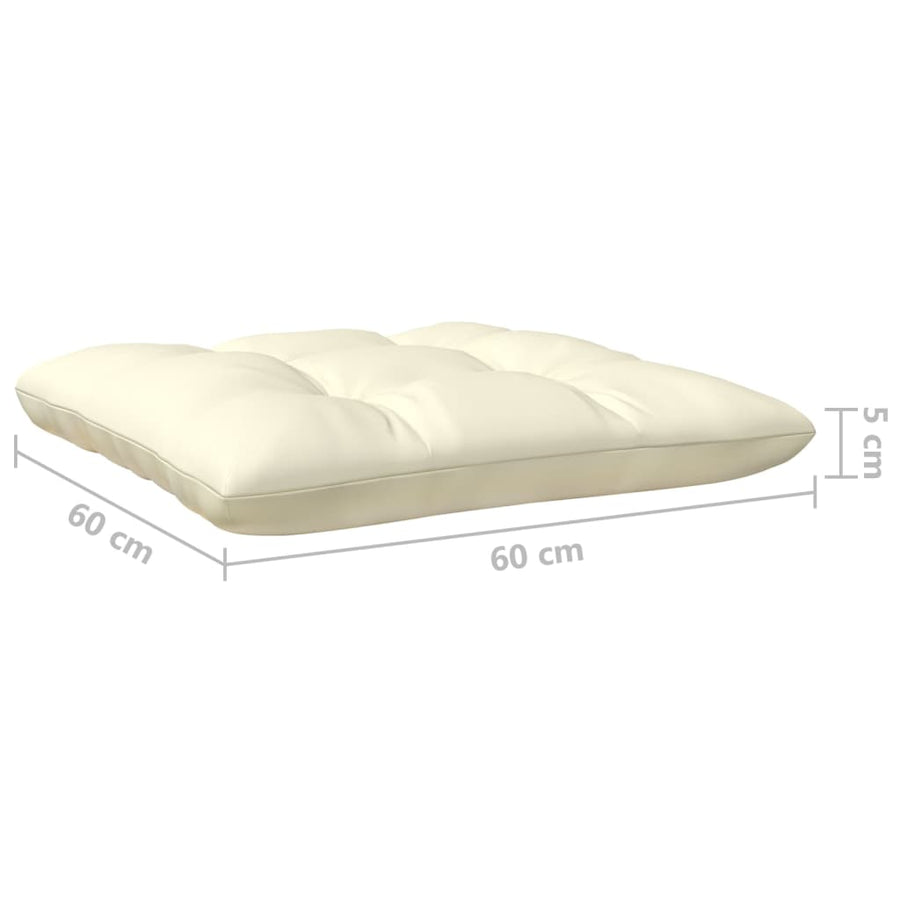 -Delige Loungeset Met Kleurige Kussens Massief Grenenhout 3 Natuurlijk en crème 2x midden + Tafel