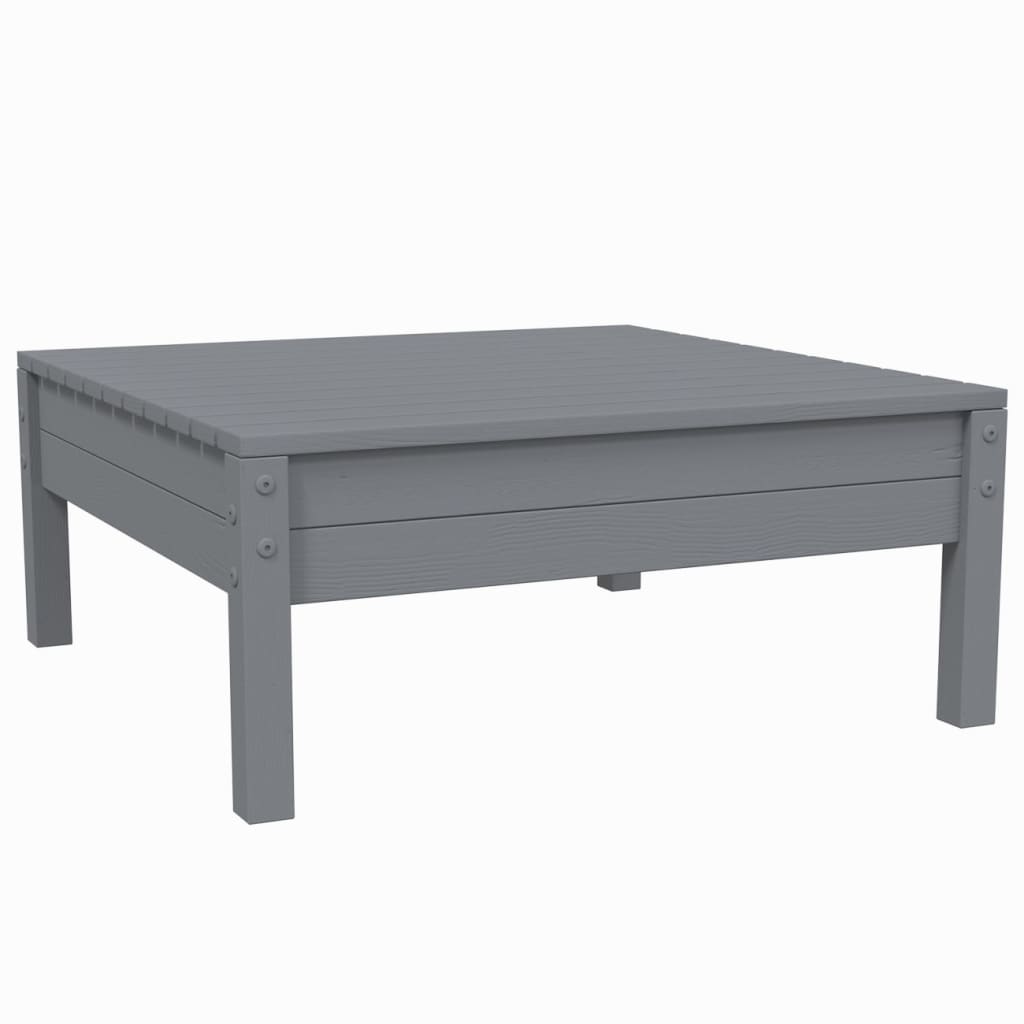 -Delige Loungeset Met Kussens Massief Grenenhout 3 Grijs 2x midden + Tafel