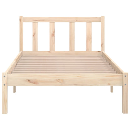 Bedframe Massief Grenenhout Zwart Small Single 75 x 190 cm Naturel