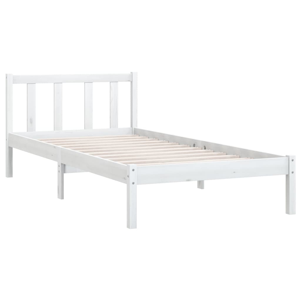 Bedframe Massief Grenenhout 2Ft6 Small Single 75 x 190 cm Wit