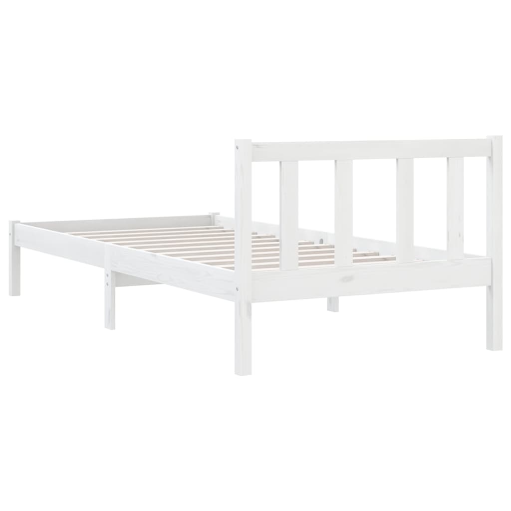 Bedframe Massief Grenenhout 2Ft6 Small Single 75 x 190 cm Wit