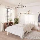 Bedframe massief grenenhout wit 75x190 cm