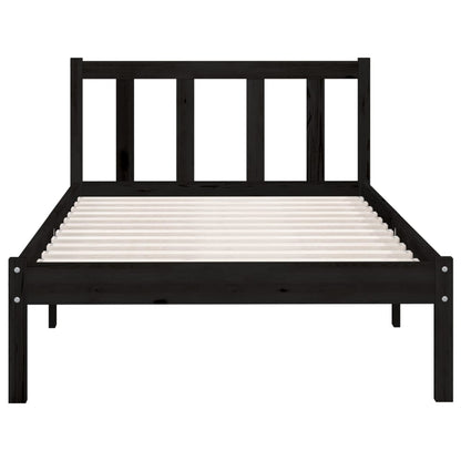 Bedframe Massief Grenenhout 2Ft6 Small Single 75 x 190 cm Zwart