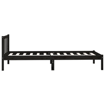 Bedframe Massief Grenenhout 2Ft6 Small Single 75 x 190 cm Zwart
