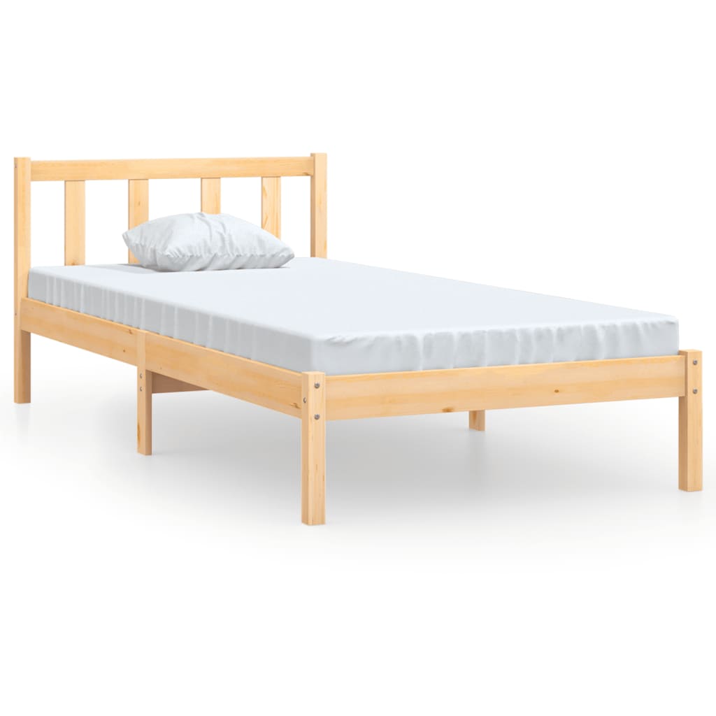 Bedframe Massief Grenenhout 90 x 190 cm Naturel
