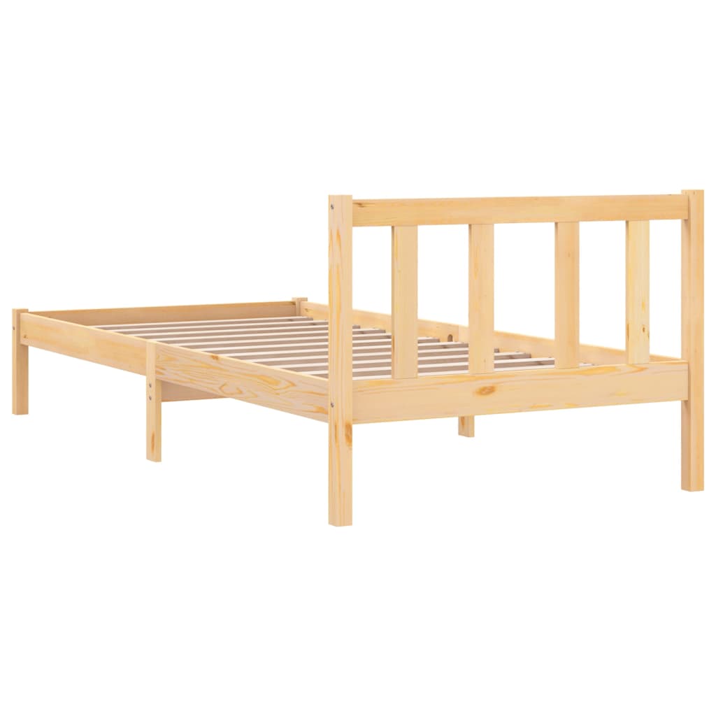 Bedframe Massief Grenenhout 90 x 190 cm Naturel