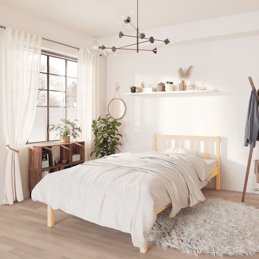 Bedframe Massief Grenenhout 90 x 190 cm Naturel
