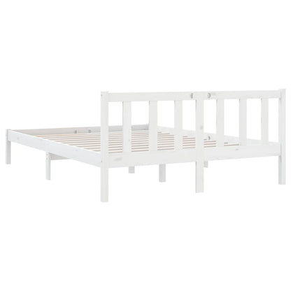 Bedframe Massief Grenenhout 4Ft6 Double 135 x 190 cm Wit