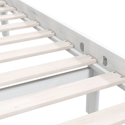 Bedframe Massief Grenenhout 4Ft6 Double 135 x 190 cm Wit