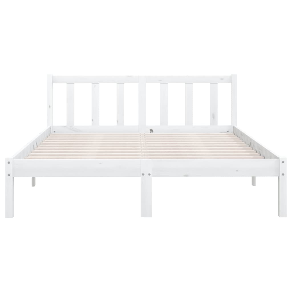 Bedframe Massief Grenenhout 140 x 190 cm Wit