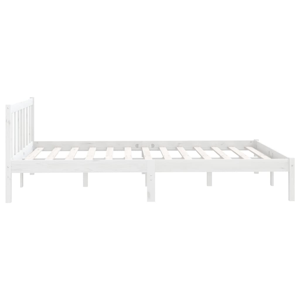 Bedframe Massief Grenenhout 140 x 190 cm Wit