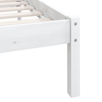 Bedframe Massief Grenenhout 140 x 190 cm Wit
