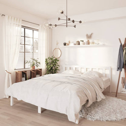 Bedframe Massief Grenenhout 140 x 190 cm Wit
