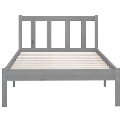 Bedframe massief grenenhout grijs 90x200 cm