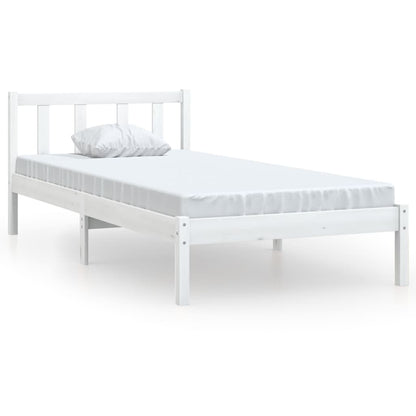 Bedframe Massief Grenenhout 100 x 200 cm Wit