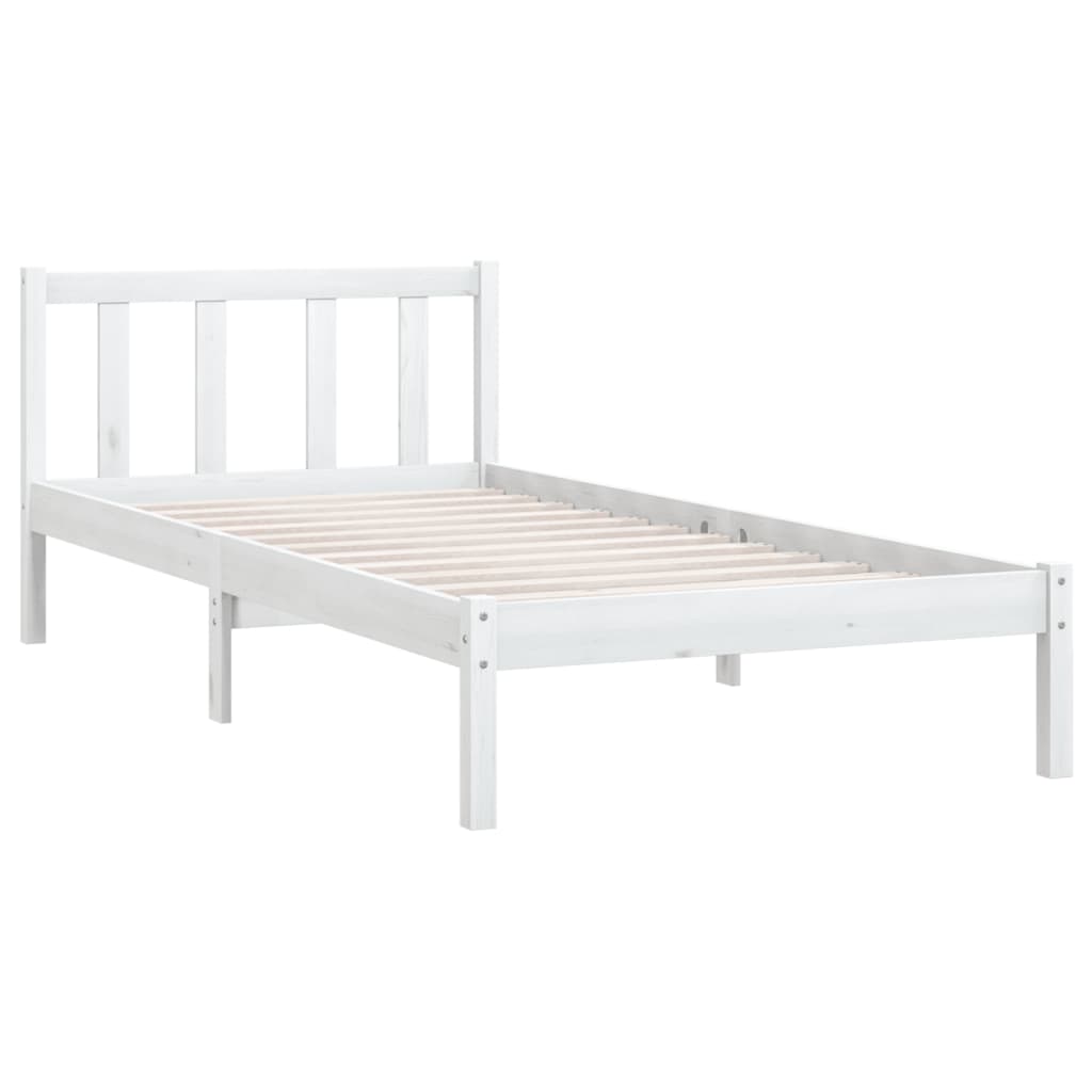 Bedframe Massief Grenenhout 100 x 200 cm Wit