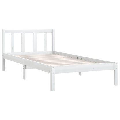 Bedframe Massief Grenenhout 100 x 200 cm Wit